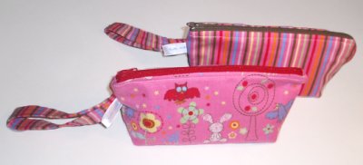 bunny pouch and striped pouch