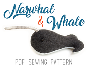 Fluffyland Narwhal & Whale Sewing Pattern - Downloadable PDF
